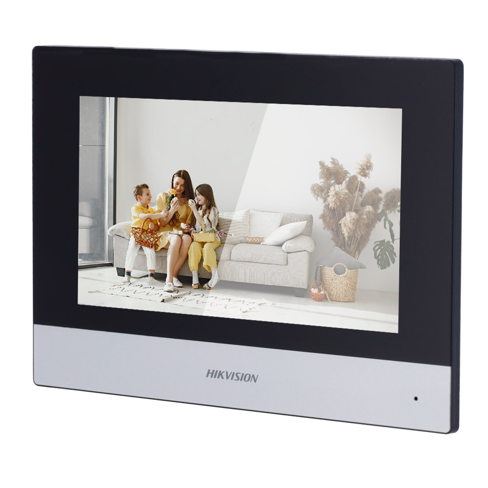 Indoor Monitor Station Video Door Phone 2 Wires Touch 7" 1024×600 Wifi 8E Surface Alarm Hikvision