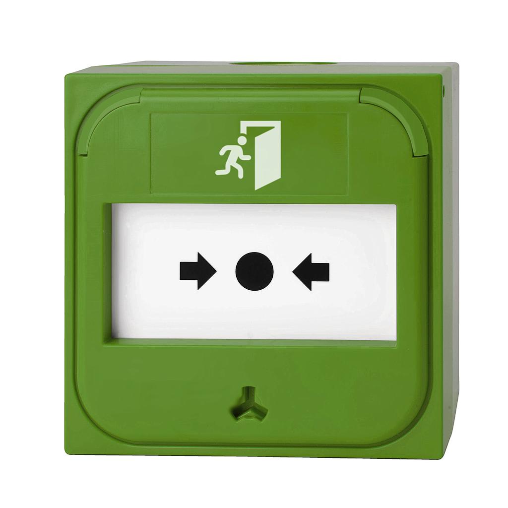 Conventional smart manual call point for flush mounting - 0 Ω (Green) Aritech