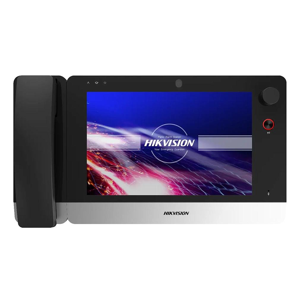 Intercom / Panic alarm station touch screen 10.1" PoE Flat design 4E/4S Alarm Audio Hikvision
