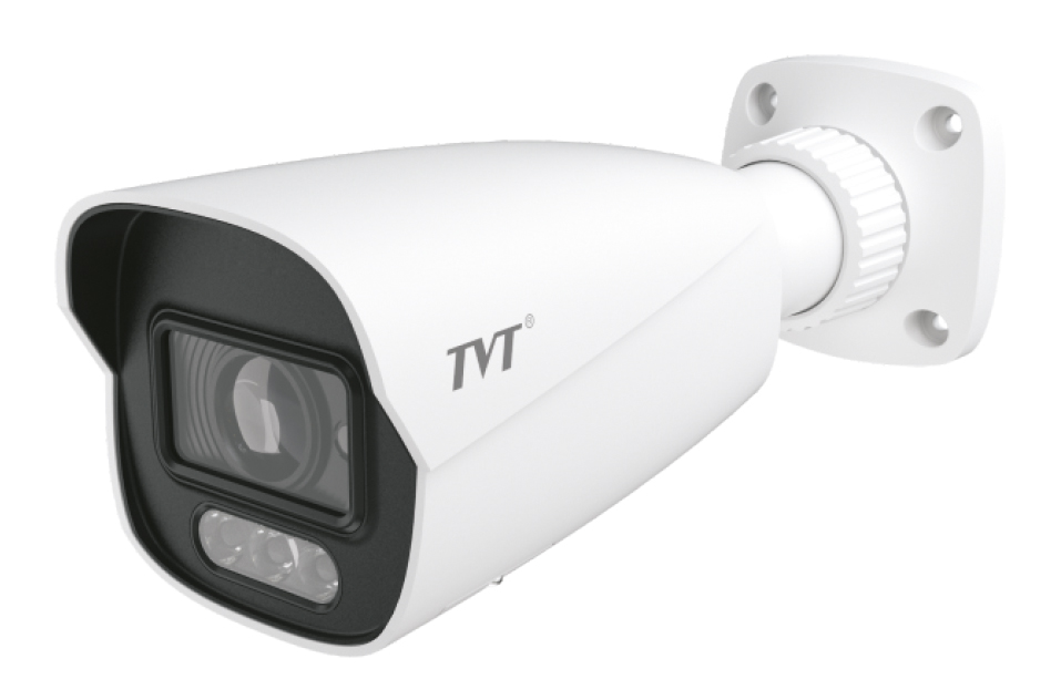 4MP Motorized IP Bullet Camera 2.8~12mm Dual Illumination White Light IR40 WDR120 Audio MIC IP67 TVT