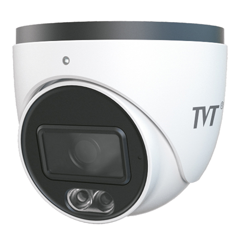 Cámara Turret IP 4MP 2.8mm Full Color  Luz Blanca 30 IP67 Audio MIC TVT