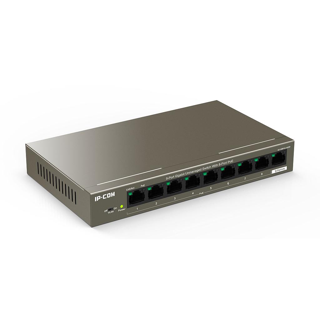 Switch 9 ports Gigabit L2 unmanaged 8PoE IP-COM