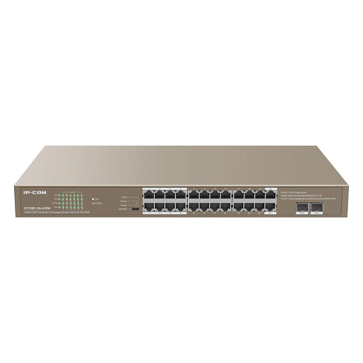 [G1126P-24-410W] Switch 24 puertos PoE Gigabit + 2 puertos SFP no gestionable enracable L2 IP-COM