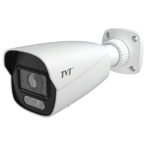 Bullet IP Camera 4MP 2.8mm IP67 VCA White Light 30m MicroSD Audio MIC TVT