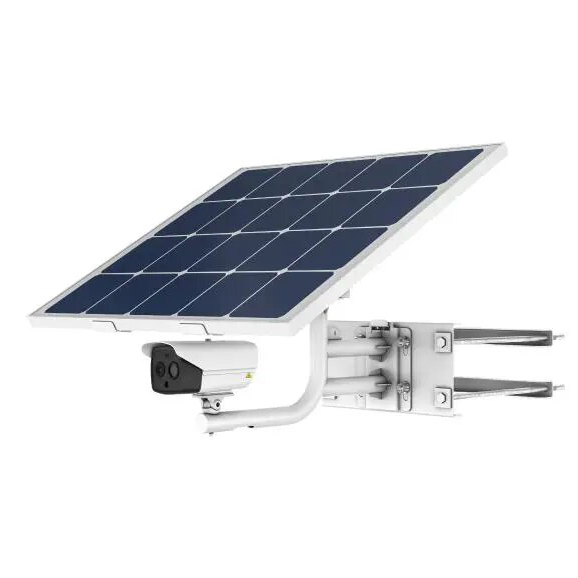 Kit Cámara térmica energía solar 256×192 Clasificación vehículos personas Panel fotovoltaico 80W, batería recargable 30Ah (no incluida) Alarma prevención de incendios IP67