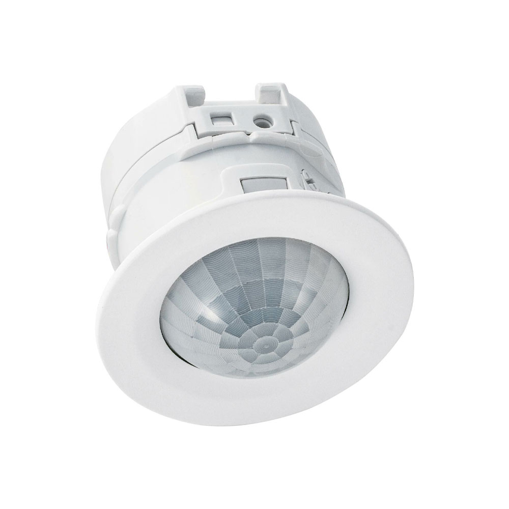Detector PIR para interior con montaje empotrado. Cobertura 6 
m / 360º.