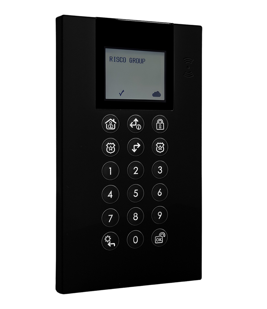 Teclado Panda inalámbrico bidireccional de Grado 2 para LightSYS+/Air con lector de proximidad 13,56MHz para sistemas 868MHz, color negro