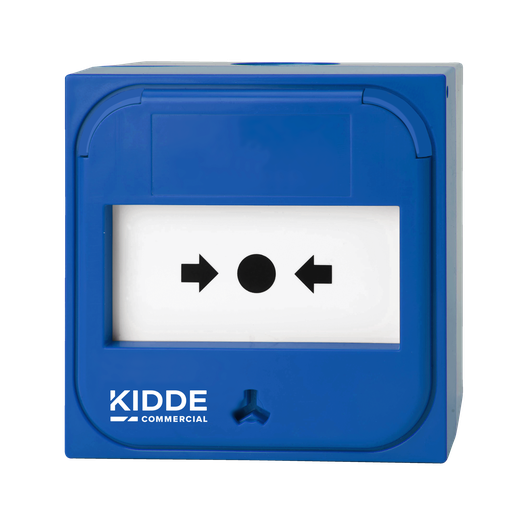 [NC-MC-0-U] Pulsador manual para el control de sistemas de emergencia azul para aplicaciones de montaje empotrado 