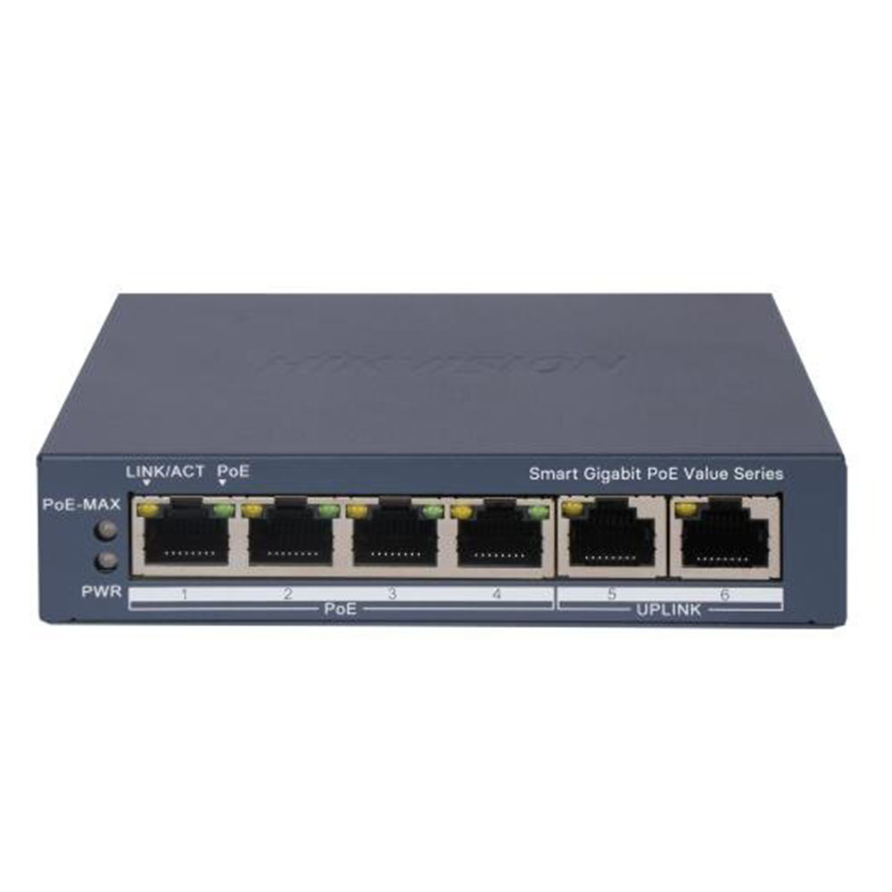 Switch PoE inteligente Gigabit de 4 puertos PoE + 2 RJ45