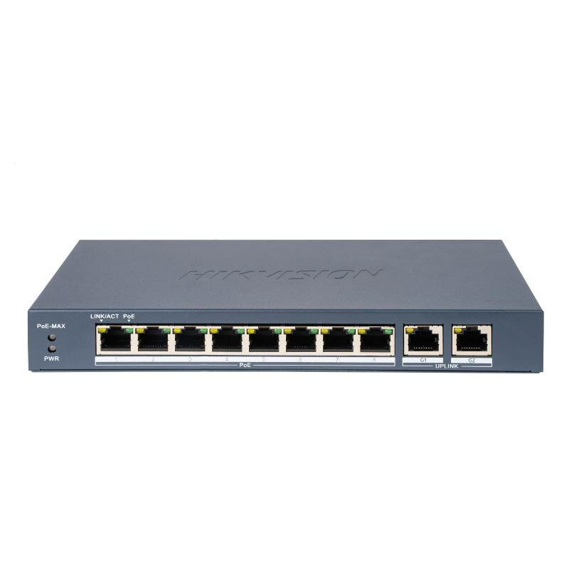Switch POE 8 puertos 100Mbps 2 Puertos Gigabit RJ45 No gestionable