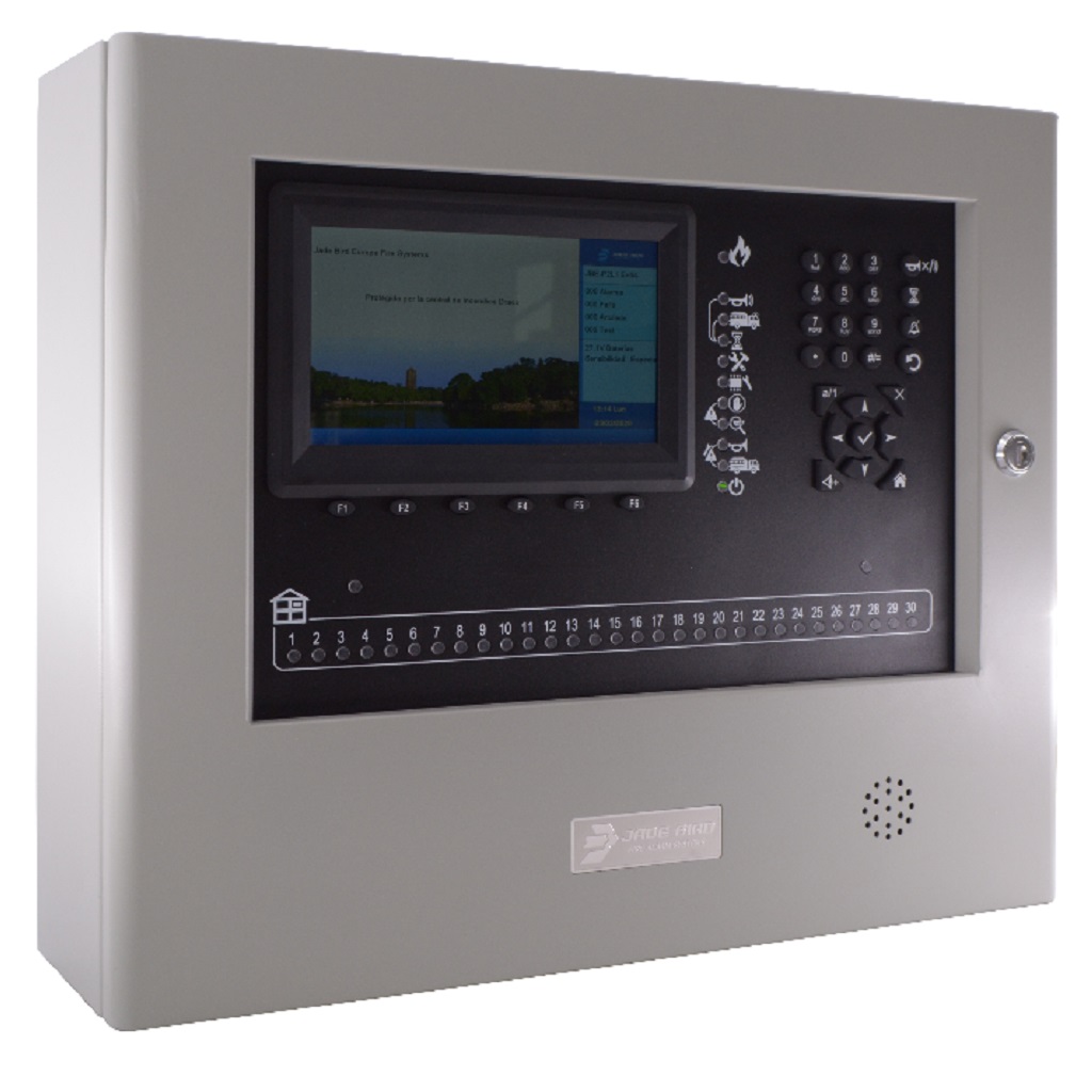 Central de detección y alarma de incendios analógica de 2 lazos (400 dispositivos) ampliable hasta 4 lazos Jade Bird