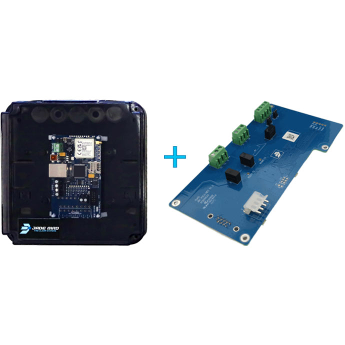 Kit compuesto por transmisor JBE-FB2 (EN 54-21) y tarjeta JBE-P2L2-NET