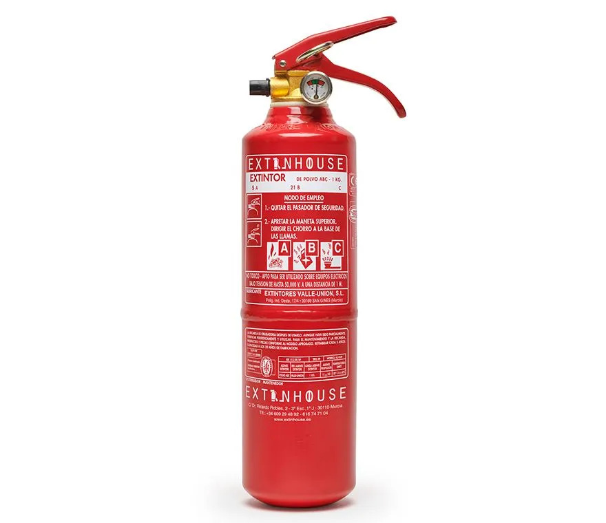 Extintor de Polvo Químico ABC 1Kg con base de plástico
