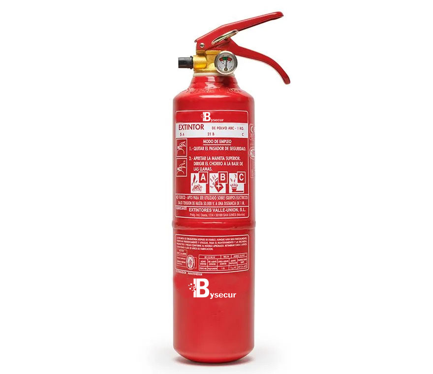 Extintor de Polvo Químico ABC 1Kg con base de plástico