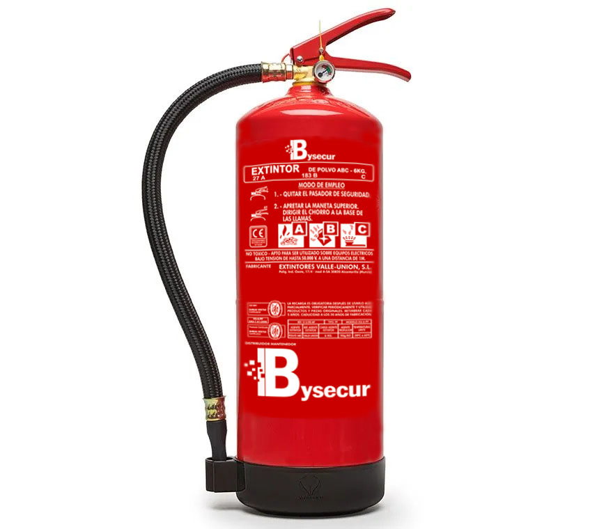 Extintor de Polvo Químico ABC 6Kg con base de plástico 