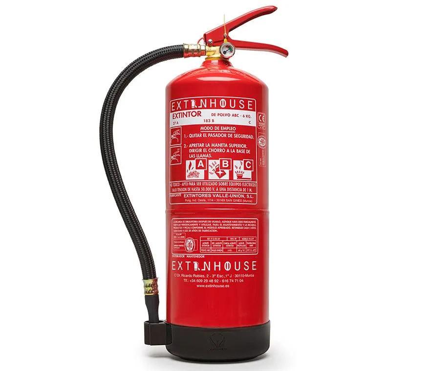 Extintor de Polvo Químico ABC 6Kg con base de plástico 