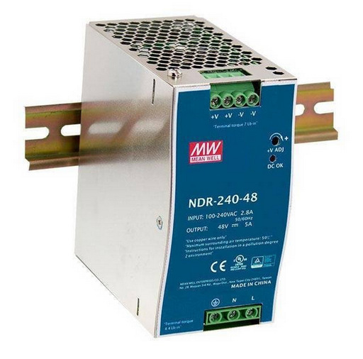 [NDR-240-48] Fuente Alimentación conmutada AC/DC (PSU) Carril DIN 240W