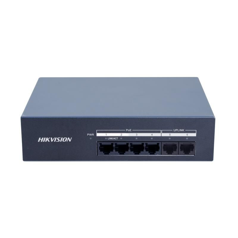Switch no administrado 4 puertos RJ45 PoE Gigabit + 2 puertos RJ45 Gigabit L2