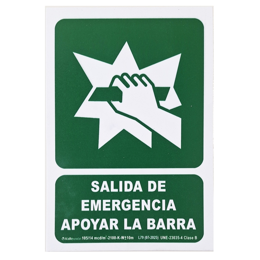Cartel de Señalización Empujar barra para abrir puerta