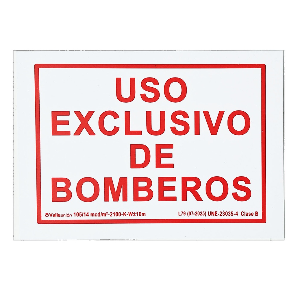 Cartel de Señalización Uso Exclusivo bomberos