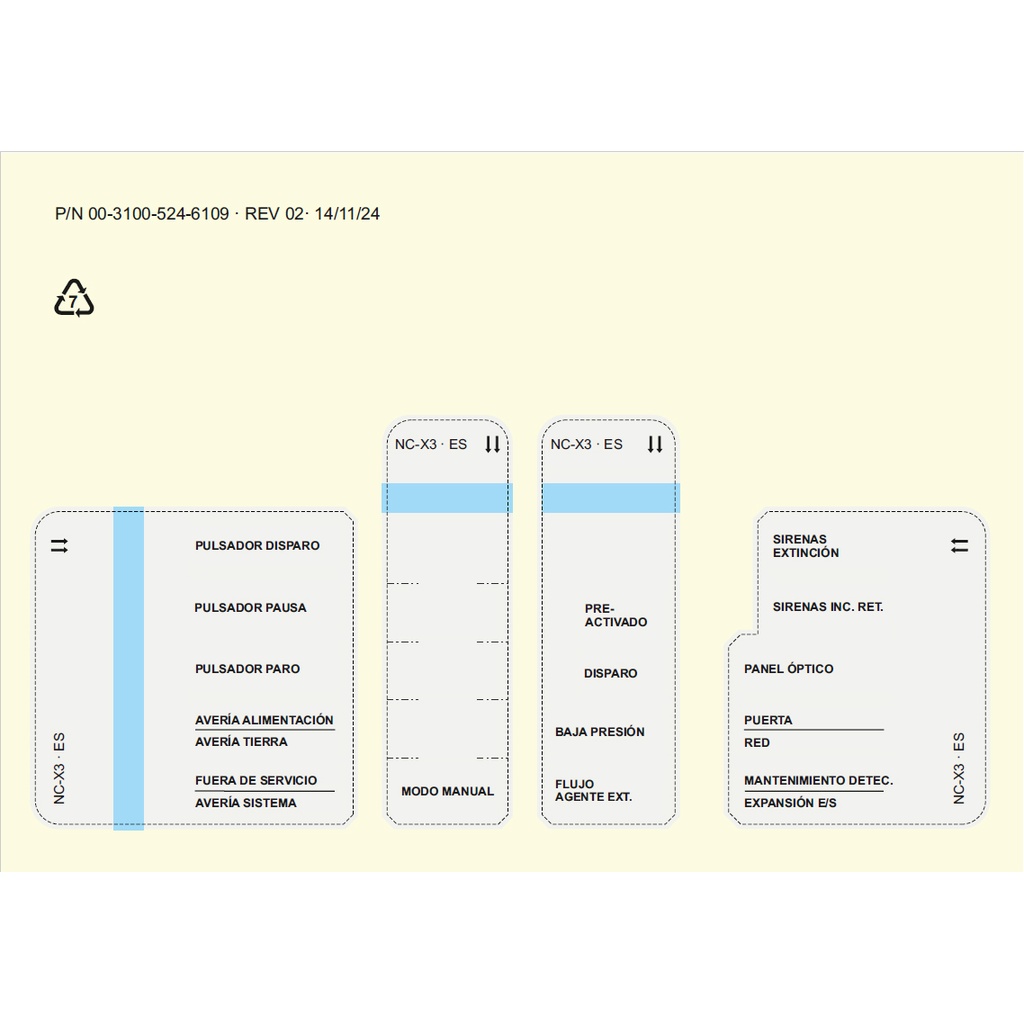 CONVENTIONAL EXTINGUISHING PANEL LANGUAGE KIT – PORTUGUESE