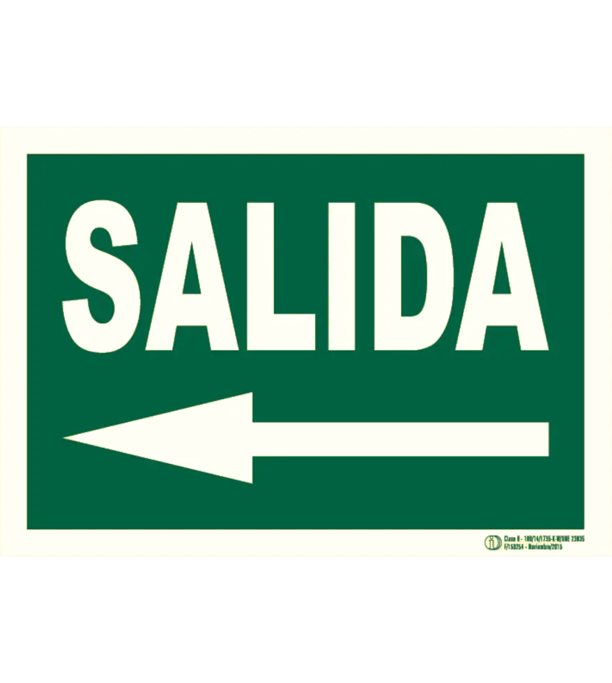 Cartel de Señalización Evacuación salida izquierda
