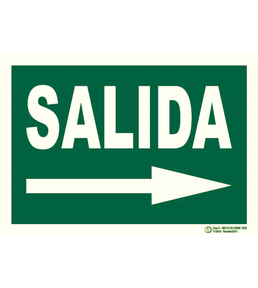 Cartel de Señalización Evacuación salida derecha
