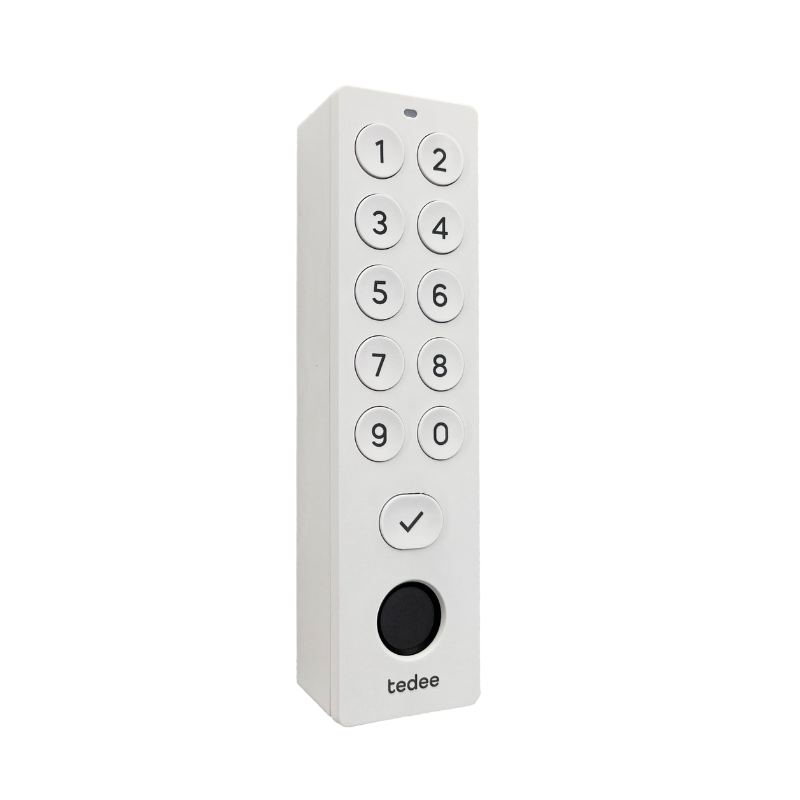 Teclado biométrico inteligente inalámbrico Keypad PRO color negro Huella y PIN Blanco