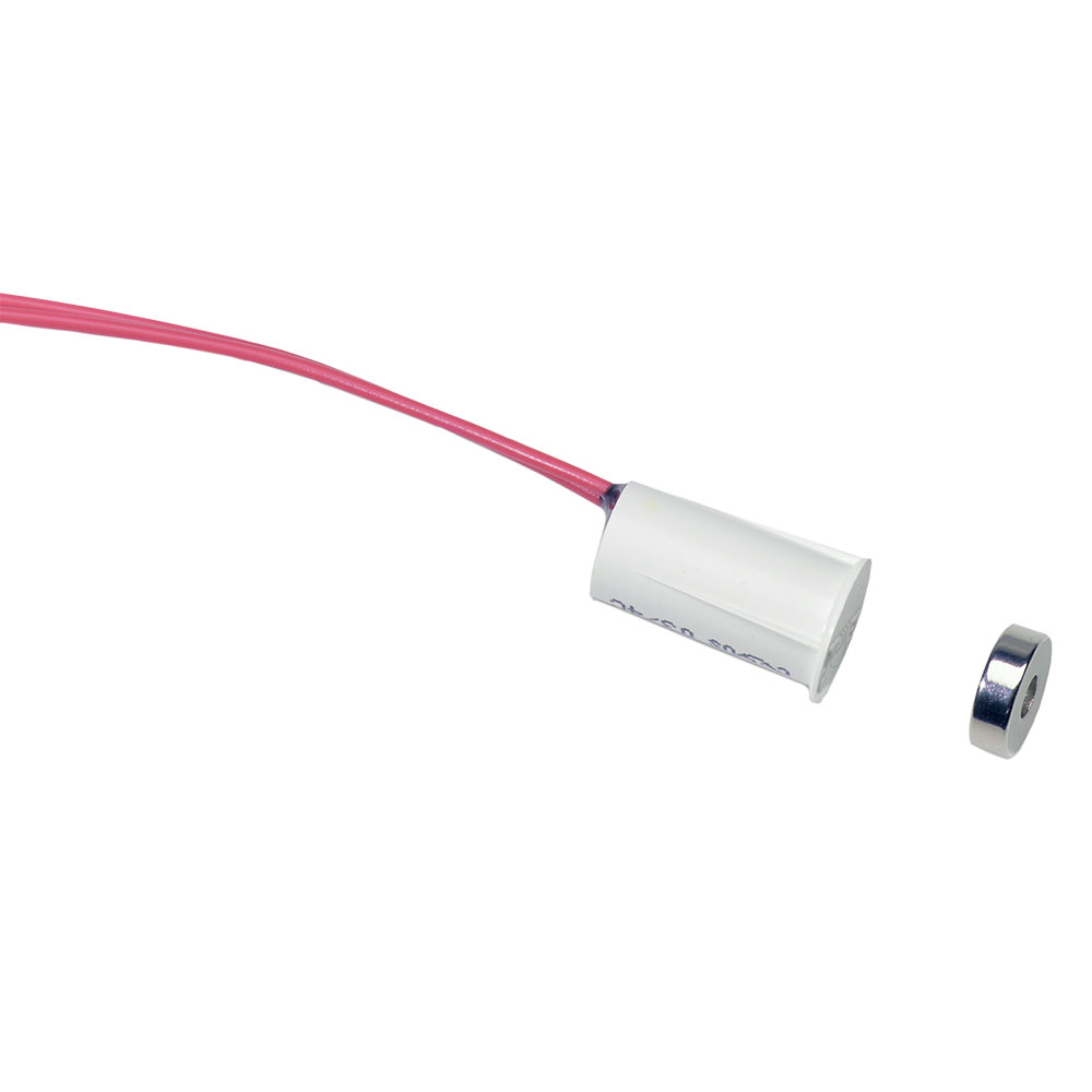 Contacto de montaje empotrado a presión "Stubby" con imán "Mini-Max", blanco