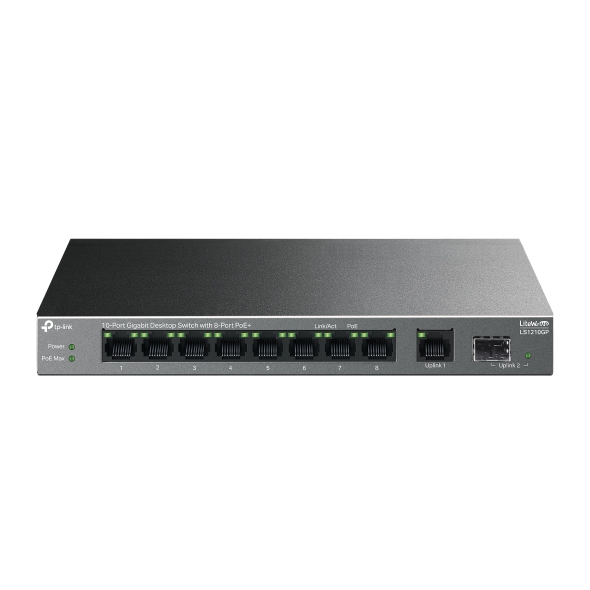 Switch Sobremesa 10 Puertos Gigabit 8-Port PoE+