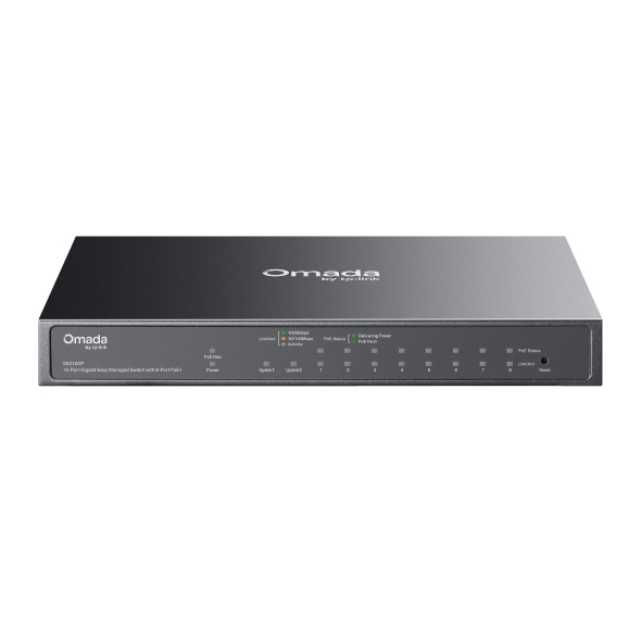 Switch Omada Gestionable 10-Puertos con 8 Puertos PoE+ L2