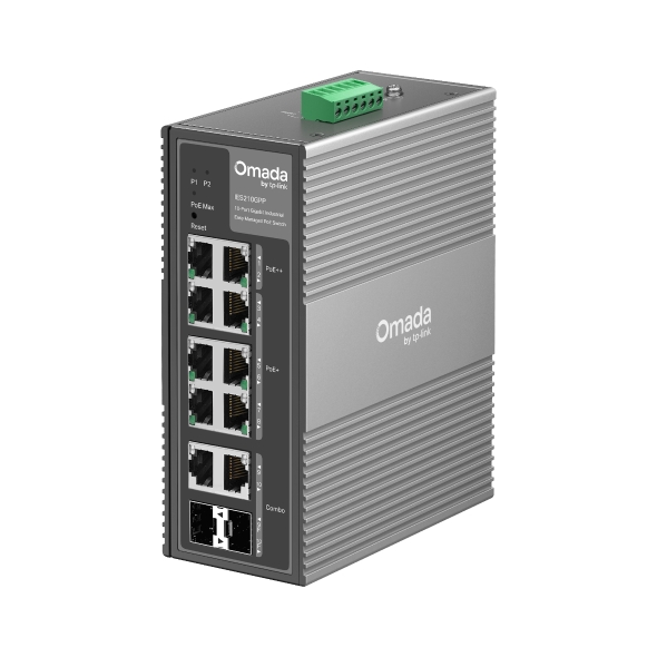 Switch Industrial Omada Gestionable 6 puertos PoE+ y 2 puertos PoE++