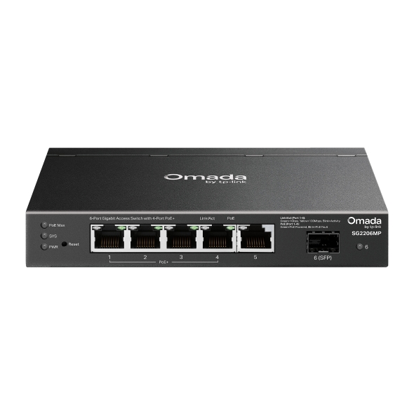 Switch PoE Omada Access 6-Puertos Gigabit y 4 Puertos PoE