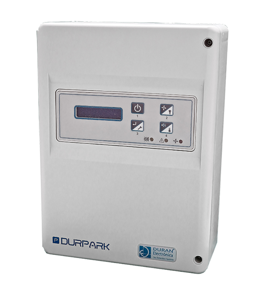 Panel control fugas de gases CO y NO₂ DURPARK Mini 1 zona no ampliable. Hasta 16 detectores
