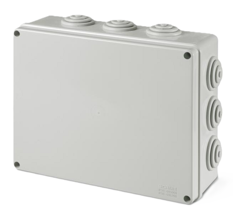 Single module box with DIN rail (large)