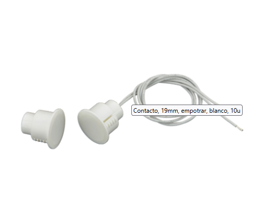 White Compact Contact with Standard Magnet (19 mm), pack of 10