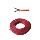 [BSC03218] 100m Reel of 2-wire fire cable. Twisted 2 x 1,5 mm. Red Colour. Halogen-free.