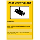 [BSC00837] Placa / cartel de Zona Videovigilada plástico para interior/exterior. Homologado según normativa vigente