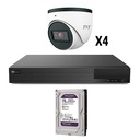 [KIT_TVT_1080_1] CCTV Kit 4 Preconfigured Dome Cameras TVT 1080p