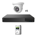 [KIT_TVT_1080_1] CCTV Kit 4 Preconfigured Dome Cameras TVT 1080p