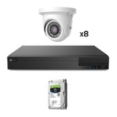 [KIT_TVT_1080_2] Kit CCTV 8 Caméras Dômes TVT 1080p Préconfiguré