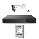 [KIT_TVT_1080_4] Kit CCTV 8 Caméras Bullet TVT 1080p Préconfiguré