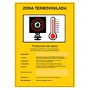[BSC20570] Placa / Cartel de Zona TermoVigilada PVC para interior/exterior.Español. Homologado según normativa vigente