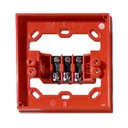 [DM790] Zócalo base para la conexión en montajes empotrados. con conectores. Color Rojo