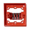 [DM790] Zócalo base para la conexión en montajes empotrados. con conectores. Color Rojo