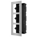 [DS-KD-ACF3/S] Front Panel and Registration Box 3 Hikvision video intercom modules. STAINLESS STEEL. FLUSH MOUNT