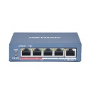 [DS-3E0105P-E/M(B)] Switch no administrado 10/100Mbps 4 Puertos PoE + 1 Puerto Uplink RJ45 300m 6KV Hikvision