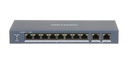 [DS-3E0310P-E/M] Switch POE 8 puertos 100Mbps 2P Gigabit RJ45 No gestionable Hikvision