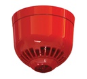 [ASC2366] Sirena óptico-acústica analógica interior con flash rojo. Roja Base perfil bajo Techo
