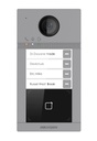 [DS-KV8413-WME1(C)/Flush] Video Intercom Villa Door Station camera 2MP 4 buttons (4 apartments) LED labels MF card Flush IK08 Hikvision